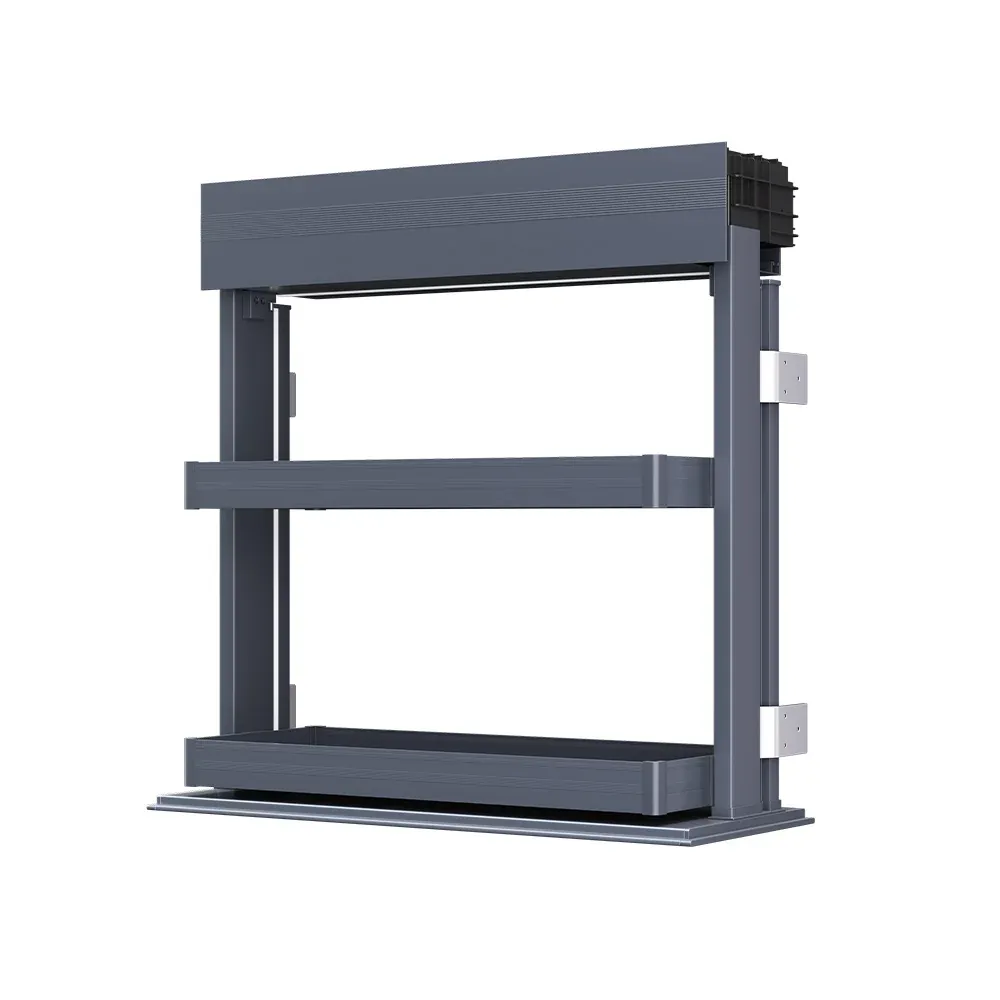 Electric vertical lift double-tier spice rack on a white background
