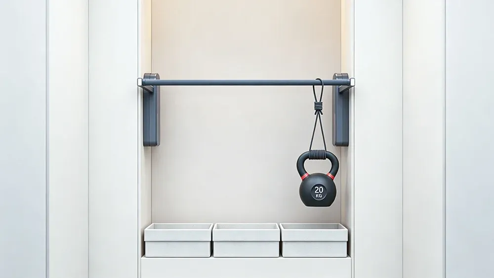 Electric wardrobe rod with 20 kg load capacity