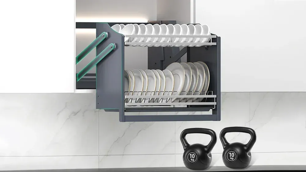 20kg load capacity metal electric lifting basket dish rack