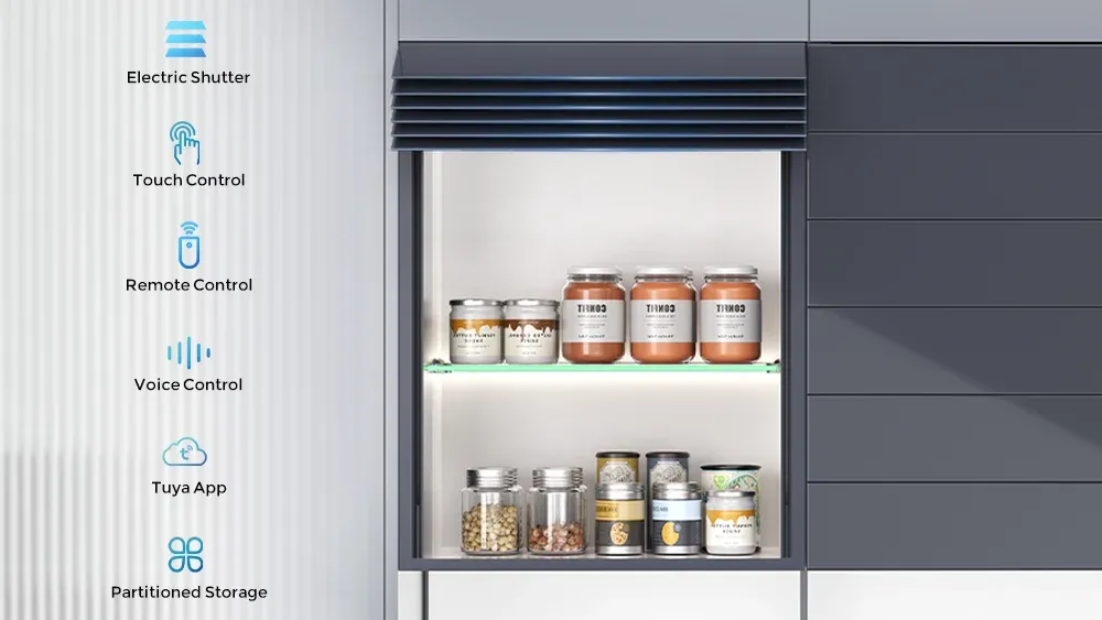Touch voice remote APP control smart cabinet doors