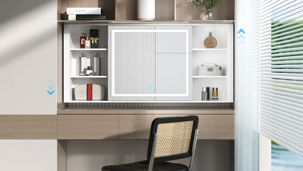 Electric lift dressing table smart hidden furniture solution 8