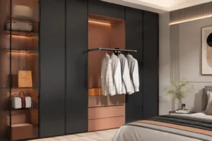 Motorized wardrobe lift for custom walk-in closet