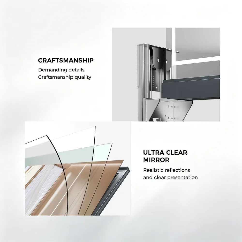 Automatically Lifting Mirror hidden desktop system for furniture manufacturers