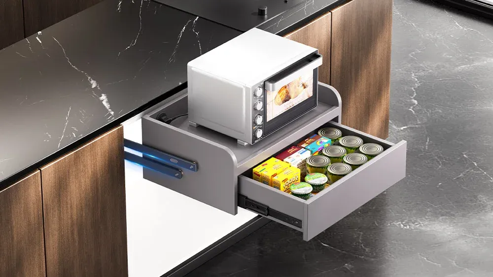 Dual-arm dual-motor Lifting Systems for Base Cabinets
