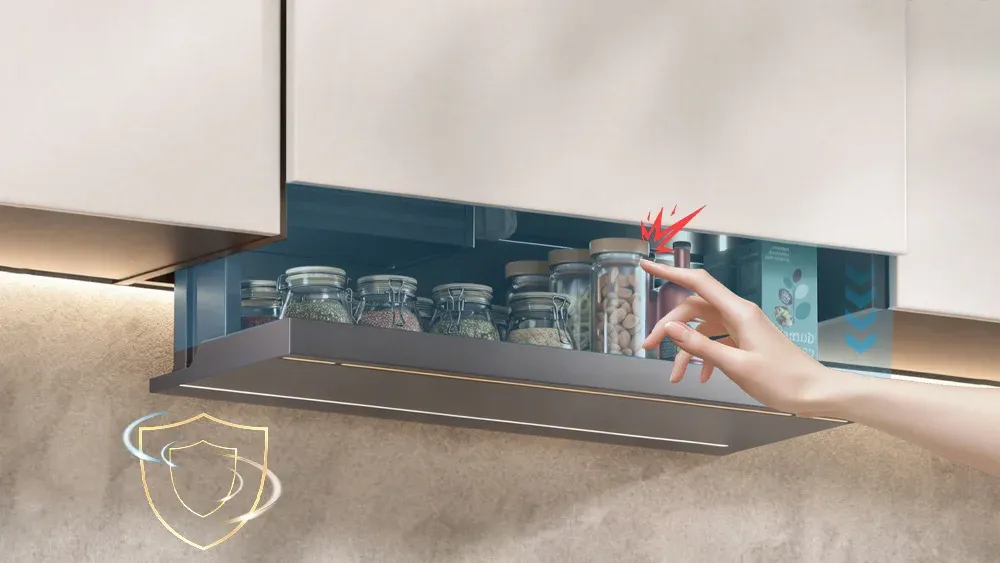 Anti-collision anti-pinch Kitchen Cabinet Hardware Automated Lifting Rack