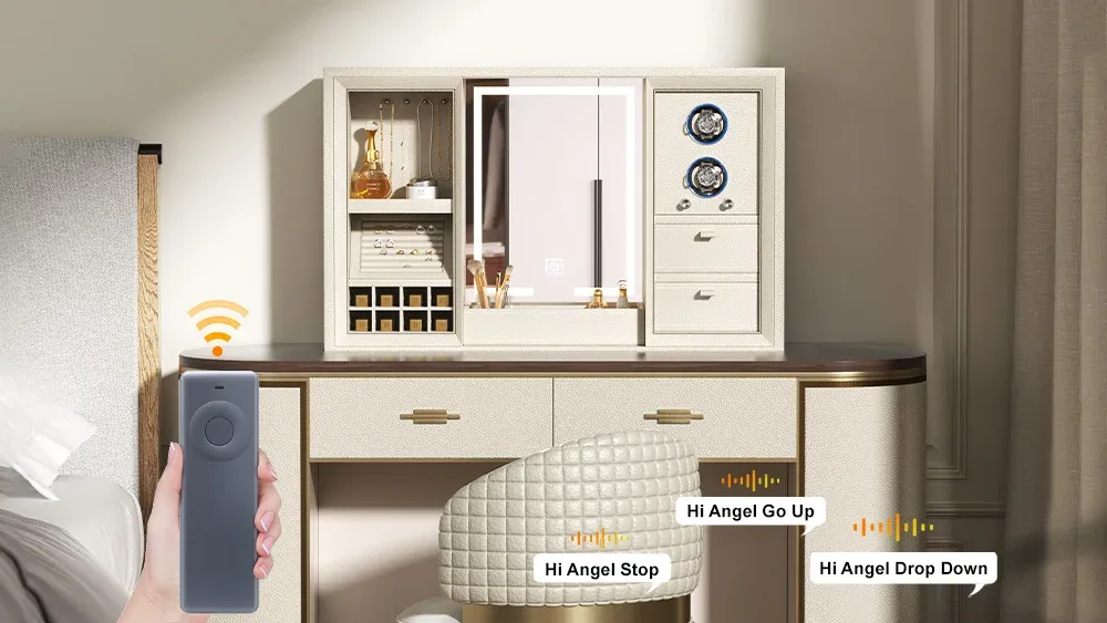 Smart makeup table with optional voice and remote control for OEM projects