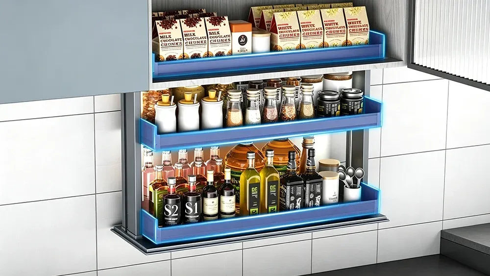 3-tier Electric Spice Rack with increased kitchen storage space