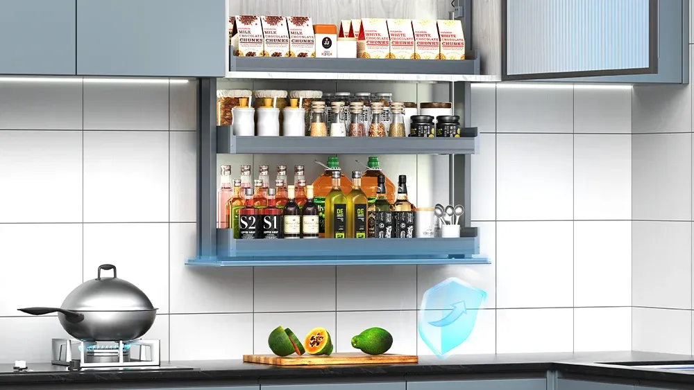 Electric Spice Rack with anti-pinch and anti-collision safety protection