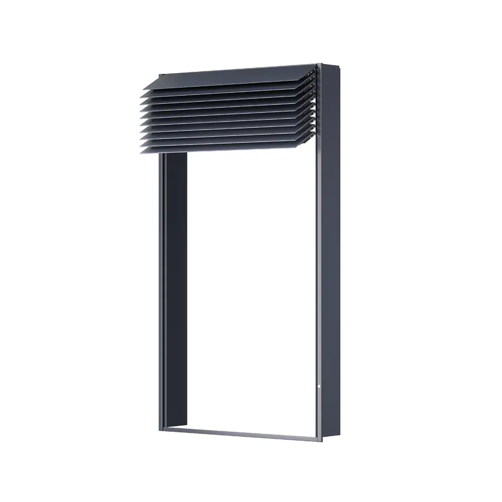 Motorised Louvre Door with electric lifting glass shutter panels