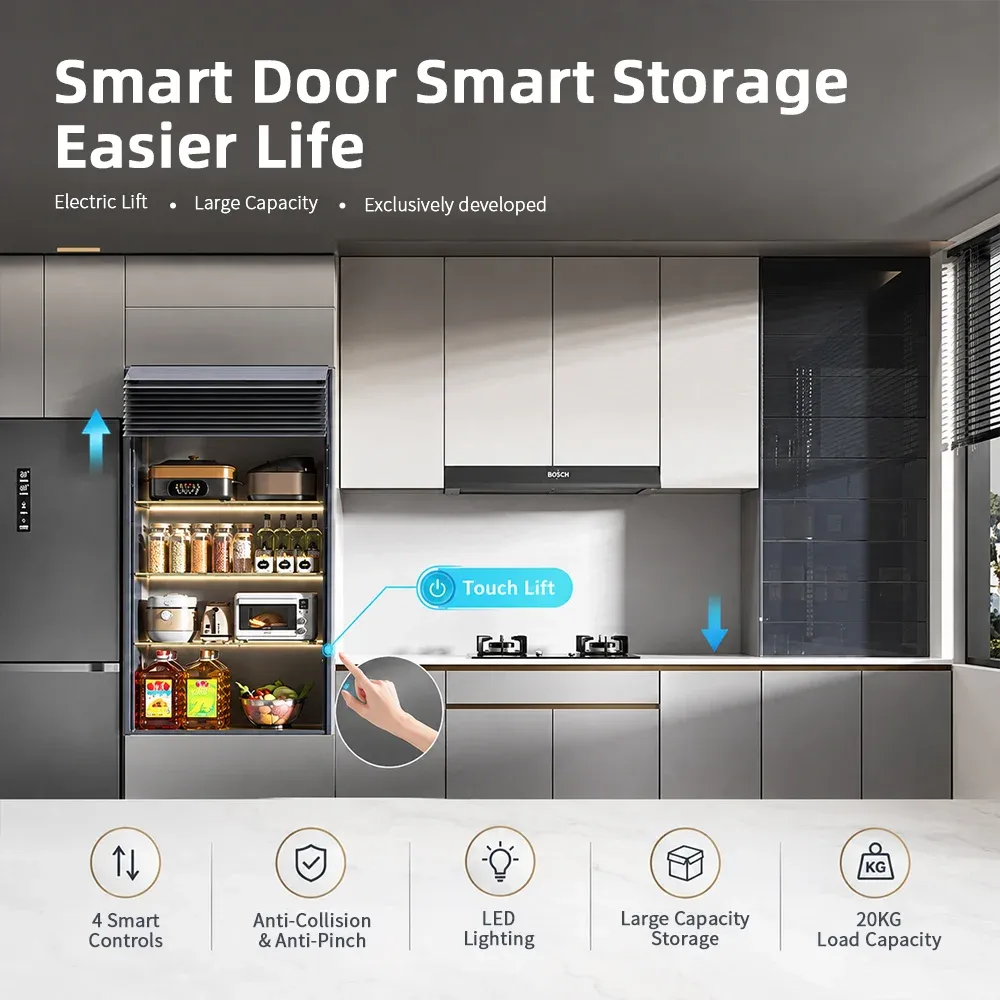 Motorised louvre door system for premium cabinet designs