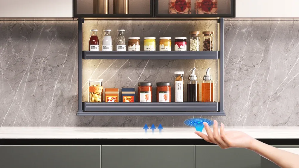 Responsive touch control for electric Wall Cabinet Lift System