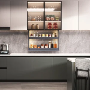 134Système de levage d'armoire murale mince de mm pour armoires de cuisine personnalisées
